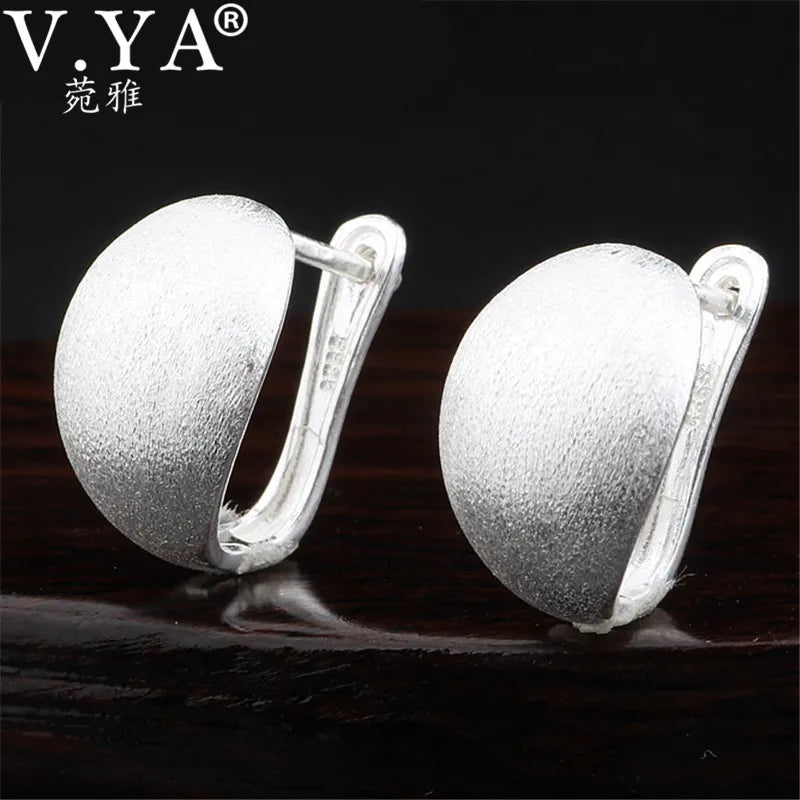 925 Sterling Silver Earring Hoop Earrings Fine Women Jewelry