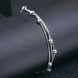 925 Sterling Silver Bracelets for Women Bead Chain Wristband Hand Charm