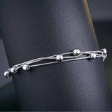 925 Sterling Silver Bracelets for Women Bead Chain Wristband Hand Charm