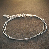 925 Sterling Silver Bracelets for Women Bead Chain Wristband Hand Charm