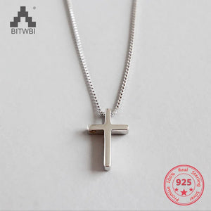 S925 Sterling Silver Cross Pendant Necklace Gift