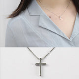 S925 Sterling Silver Cross Pendant Necklace Gift
