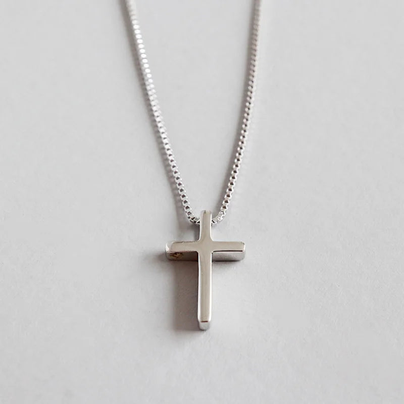 S925 Sterling Silver Cross Pendant Necklace Gift