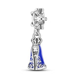 S925 Sterling Silver Pomeranian Pendant Charm for Bracelet DIY Beads