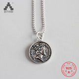 Vintage 925 Sterling Silver Dollar Coin Pendant Necklace