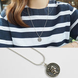 Vintage 925 Sterling Silver Dollar Coin Pendant Necklace