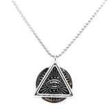 Stainless Steel All Seeing Eye Pendant Necklace