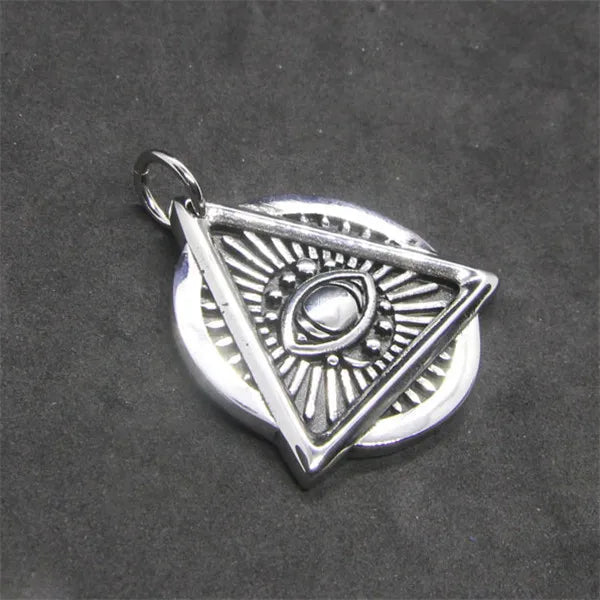 Stainless Steel All Seeing Eye Pendant Necklace