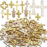 100g Golden Plated Assorted Cross Charms Ankh Crucifix Pendants