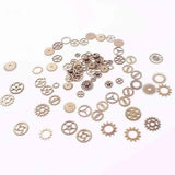 100g Mixed Metal Steam Punk Gears Jewelry Making Findings DIY Alloy Accessories