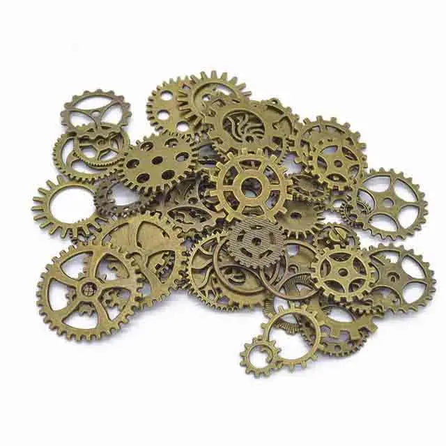 100g Mixed Metal Steam Punk Gears Jewelry Making Findings DIY Alloy Accessories