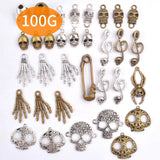 100g Antique Skulls-shaped Pendant Charms Alloys for Jewelry Making