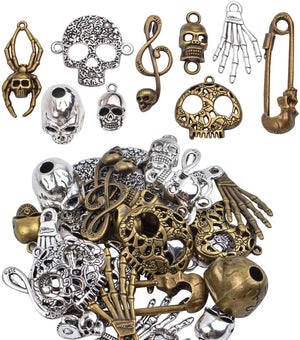 100g Antique Skulls-shaped Pendant Charms Alloys for Jewelry Making