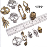 100g Antique Skulls-shaped Pendant Charms Alloys for Jewelry Making