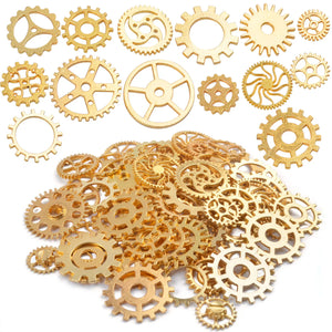 100g Mixed Vintage Skeleton Keys Steampunk Charms Antique Bronze Gears Cogs