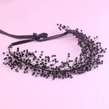 Crystal Beads Women Tiaras And Crowns Wedding Ribbon Headband