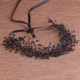 Crystal Beads Women Tiaras And Crowns Wedding Ribbon Headband