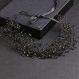 Crystal Beads Women Tiaras And Crowns Wedding Ribbon Headband
