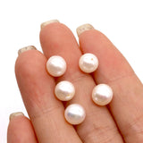 Natural Freshwater Pearls Beads Round Loose DIY Earrings Supplies