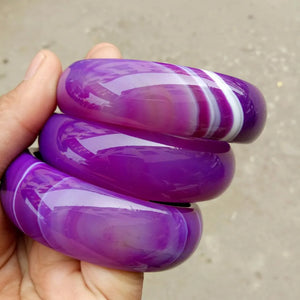 100% Jade Bracelet wide cuff NATURE purple charm sweet agate bangle bracelet