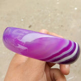 100% Jade Bracelet wide cuff NATURE purple charm sweet agate bangle bracelet