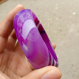 100% Jade Bracelet wide cuff NATURE purple charm sweet agate bangle bracelet