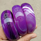 100% Jade Bracelet wide cuff NATURE purple charm sweet agate bangle bracelet
