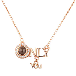 925 Silver Projection Necklace with Custom Name Memory Women Jewelry