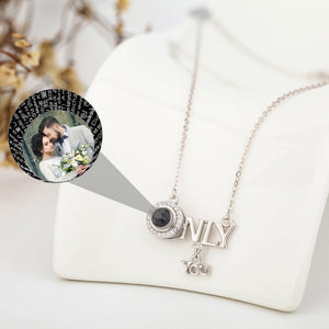 925 Silver Projection Necklace with Custom Name Memory Women Jewelry