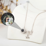 925 Silver Projection Necklace with Custom Name Memory Women Jewelry