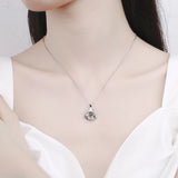 100 Languages Rose Flower Necklace Personalised Name Photo Projection Pendant