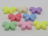 100 Mixed Pastel Acrylic Butterfly Beads Charms 17X12mm
