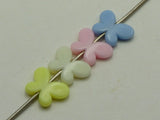 100 Mixed Pastel Acrylic Butterfly Beads Charms 17X12mm