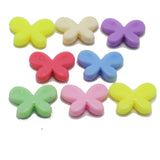 100 Mixed Pastel Acrylic Butterfly Beads Charms 17X12mm