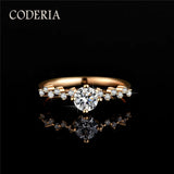 Delicate 0.5CT Moissanite Crown Rose Ring 925 Sterling Silver