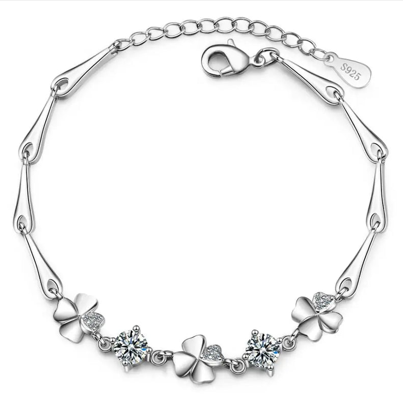 100% Moissanite D Diamond Tennis Charm Bracelet Silver 925