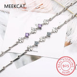 100% Moissanite D Diamond Tennis Charm Bracelet Silver 925