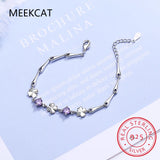 100% Moissanite D Diamond Tennis Charm Bracelet Silver 925