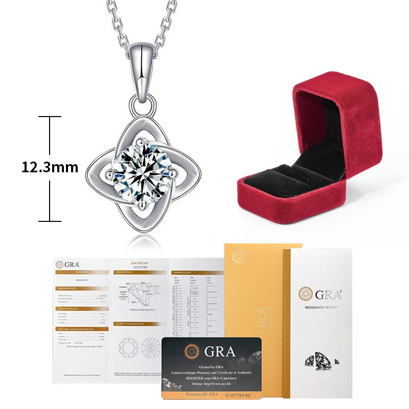 Moissanite Diamond Pendant 925 Silver Necklace Women Jewelry