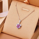 2CT Heart Cut Moissanite Necklace 925 Sterling Silver Solitaire Pendant