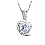2CT Heart Cut Moissanite Necklace 925 Sterling Silver Solitaire Pendant