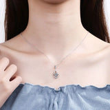 S925 Pure Silver Wedding Mosang Stone Droplet Necklace Pendant