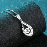 S925 Pure Silver Wedding Mosang Stone Droplet Necklace Pendant