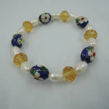 Fresh-Water Pearl Cloisonne Bracelet