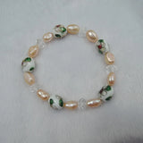 NATURE FRESH-WATER PEARL Bracelet with Enamel Beads