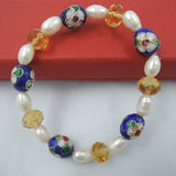 Fresh-Water Pearl Cloisonne Bracelet