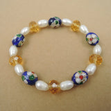 Fresh-Water Pearl Cloisonne Bracelet
