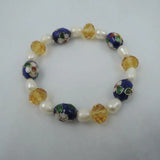 Fresh-Water Pearl Cloisonne Bracelet