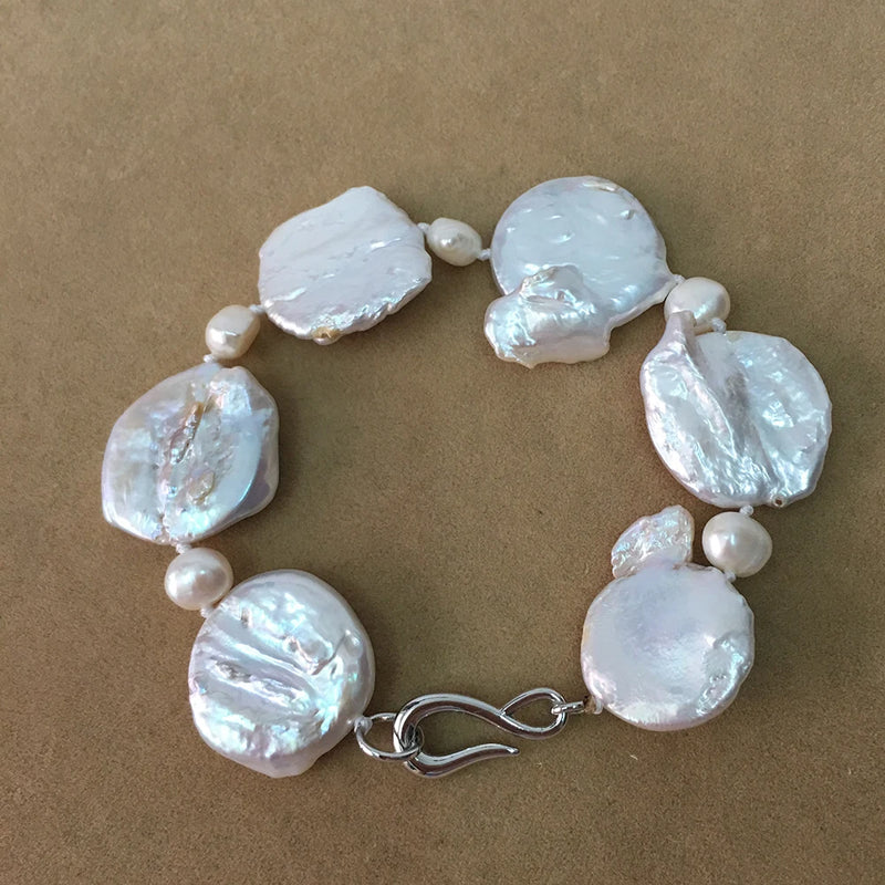 NATURE FRESHWATER Baroque PEARL BRACELET - BIG BAROQUE pearl BRACELET