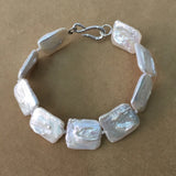 NATURE FRESHWATER Baroque PEARL BRACELET-rectangle pearl BRACELET